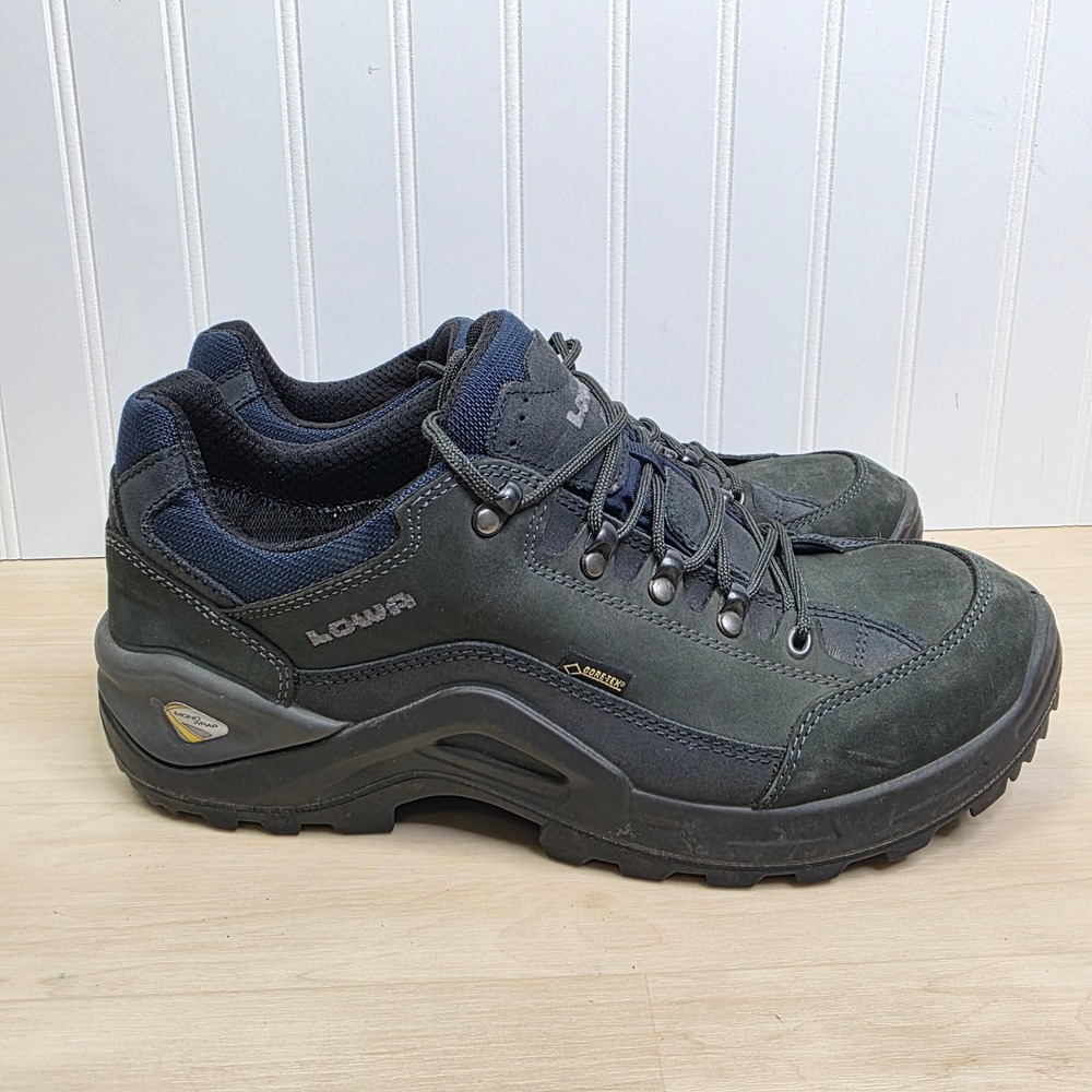 Lowa Renegade II GTX Lo Wide Mens 13 Black Navy Gore-Tex Hiking Shoes 310955